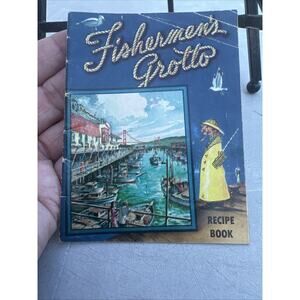 Fishermans Grotto Tiny Recipe Book 1950S – 60S 4x3 inches Map History Wharf